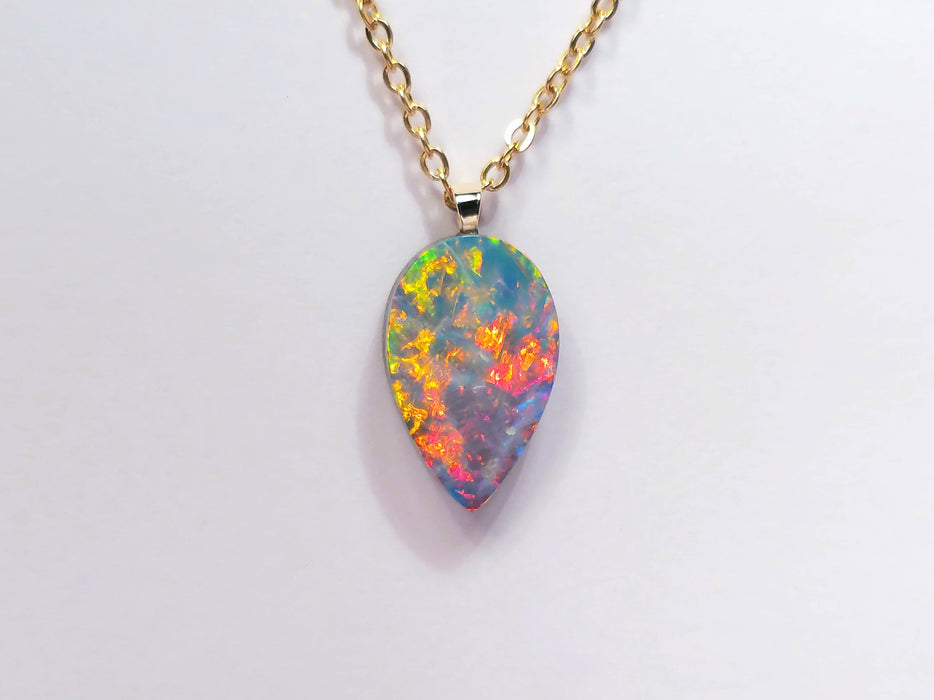 Promenata' Australian 14k Gold Opal Doublet Pendant Gift 4.4 carat P16