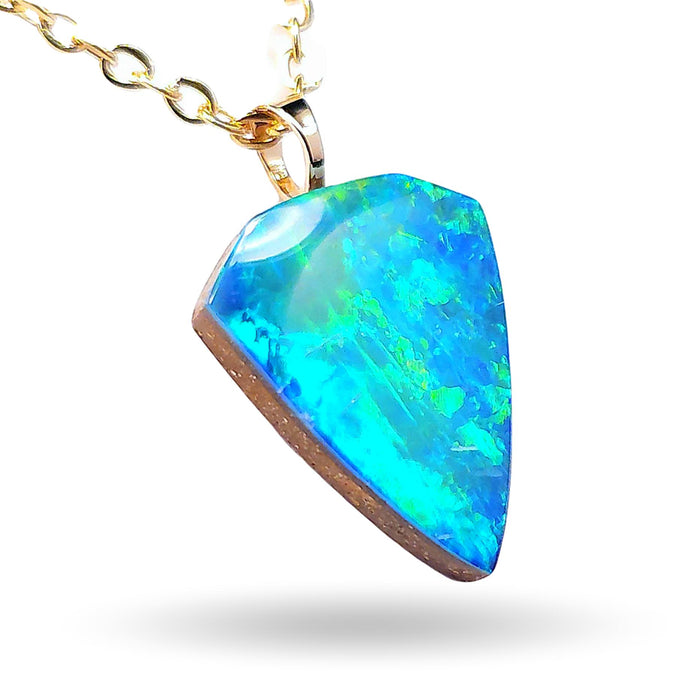 Astral Shard' Rare Brilliant Genuine Australian Opal Pendant 4.6 carats M15