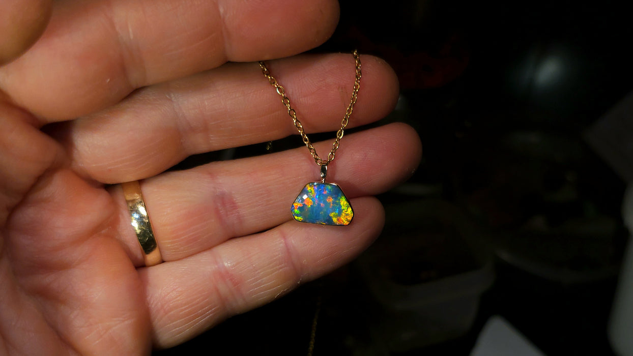 Australis' Genuine Australian Opal Pendant 14k Gem Gift 4.7ct P97