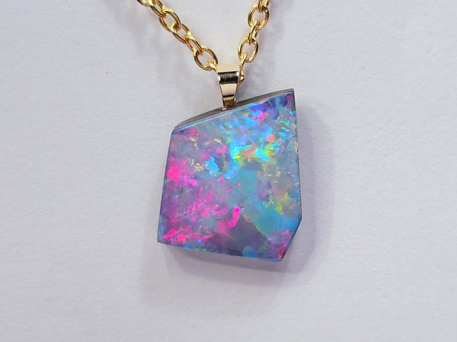 Magentazul' Rare Australian 14k Gold Opal Doublet Pendant Gift 4.8 carat O10