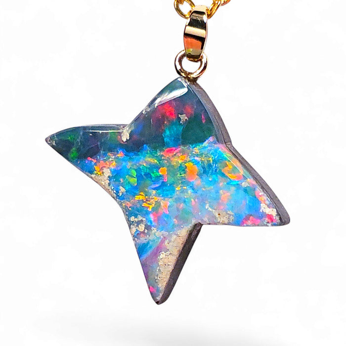 Starfire' Rare Australian 14k Gold Opal Doublet Pendant Gift 6.2 carat O11