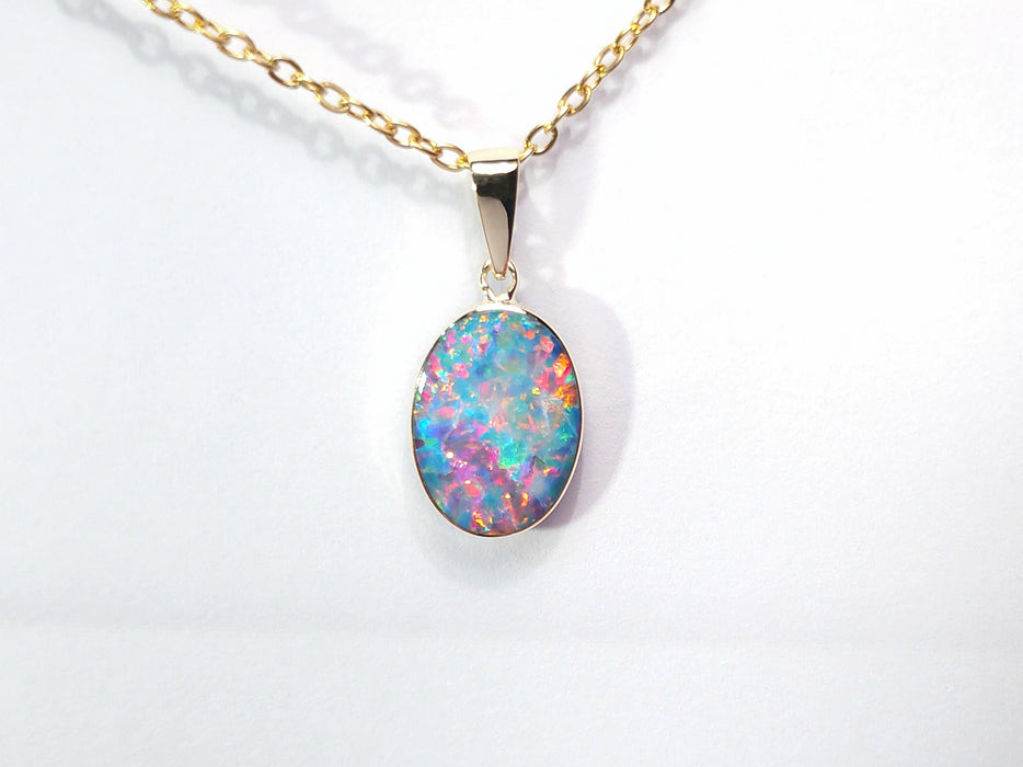 Magnagenta' Genuine Australian Opal Pendant 14k Gem Gift 1.3g P55
