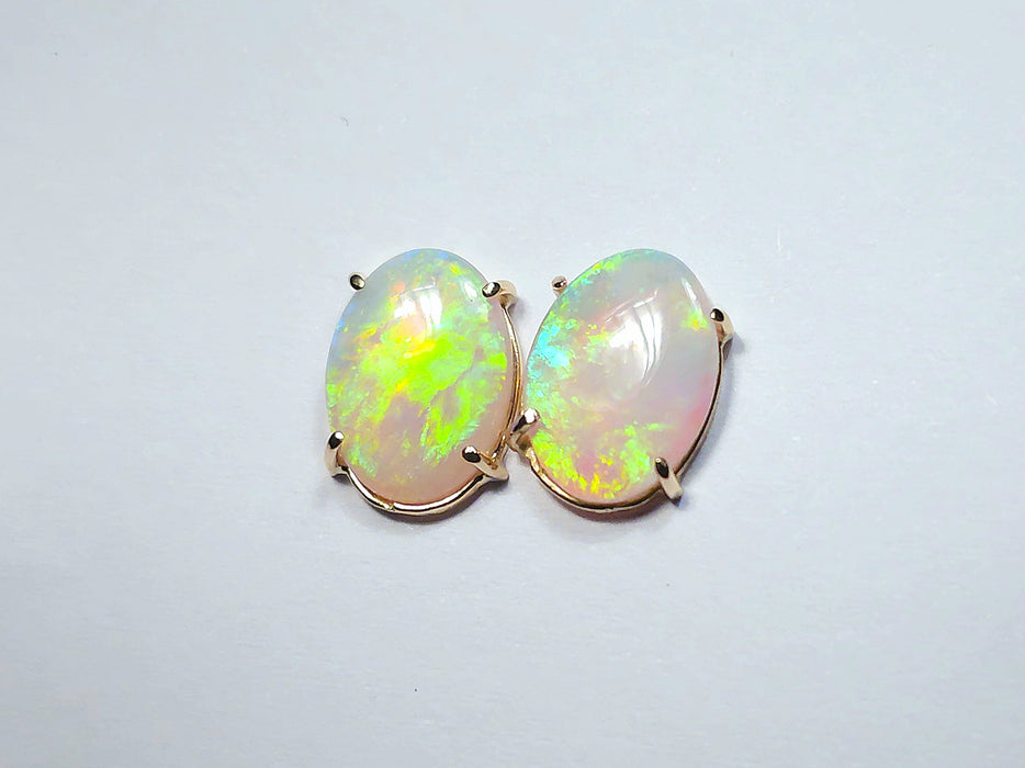 Citrus Drops' Natural Solid Australian Gold Screwback Opal Earrings 7ct M91