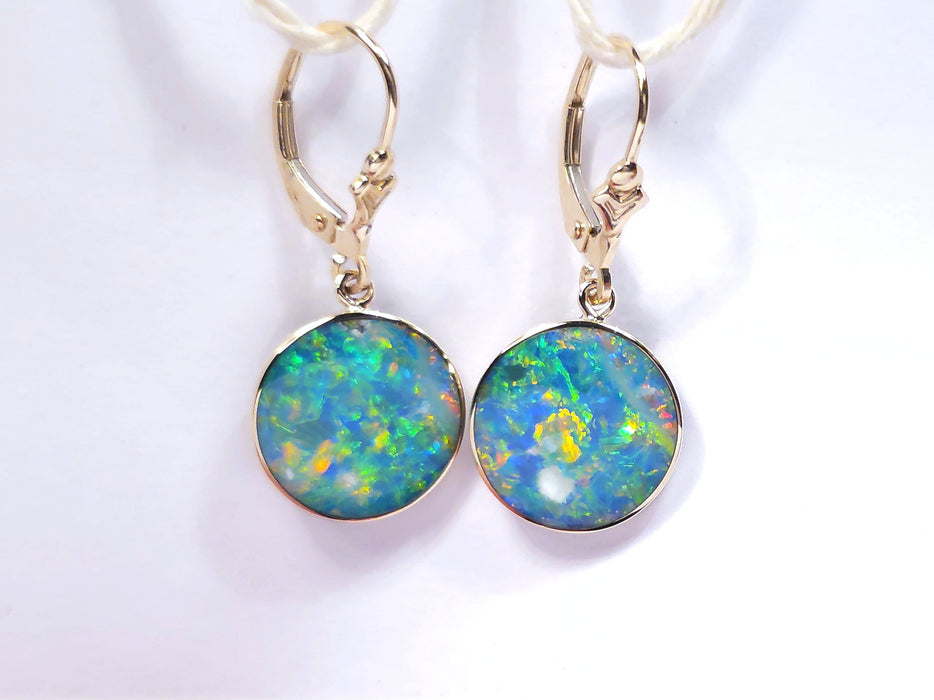 Sfere Dorate' Genuine Australian Solid Gold Drop Opal Earrings 13.4ct O75