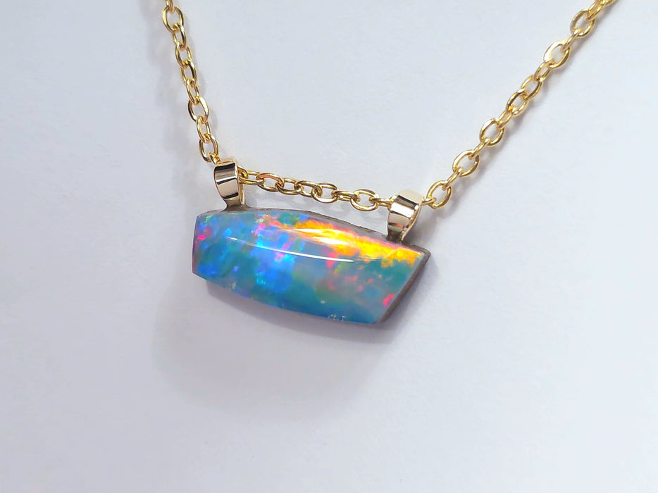 Vivant' Australian Opal Pendant 14k Gold Doublet Gift 5.6ct M67