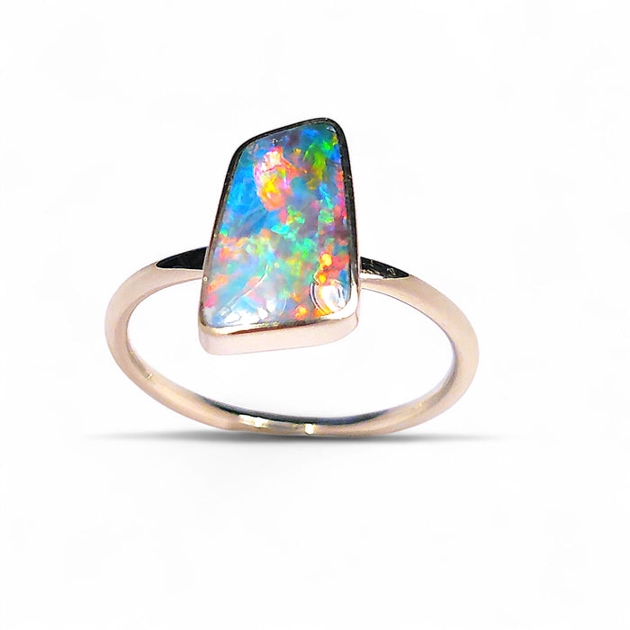 Fiore' 14k Gold Australian Opal Ring 2g Free Re-Size P08