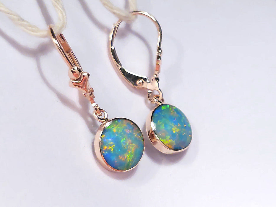Rose Glow' Australian Opal Earrings Pink Gold Dangle Jewelry Gems 8.3ct O82