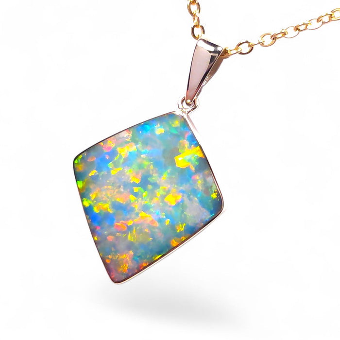 Lampros' Genuine Australian Opal Pendant 14k Gem Gift 9.7ct O91