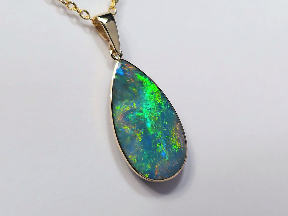 Vitrail' Genuine Australian Opal Pendant Gem Gift 6.7ct M61