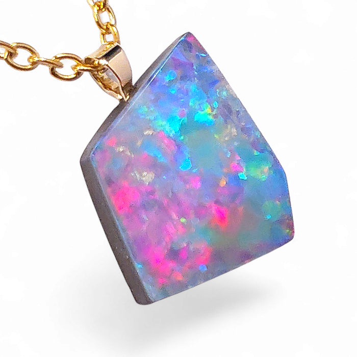 Magentazul' Rare Australian 14k Gold Opal Doublet Pendant Gift 4.8 carat O10