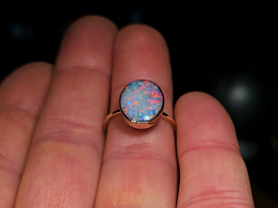 Boquet' 14k Gold Australian Opal Ring 2.7g Free Re-Size O18