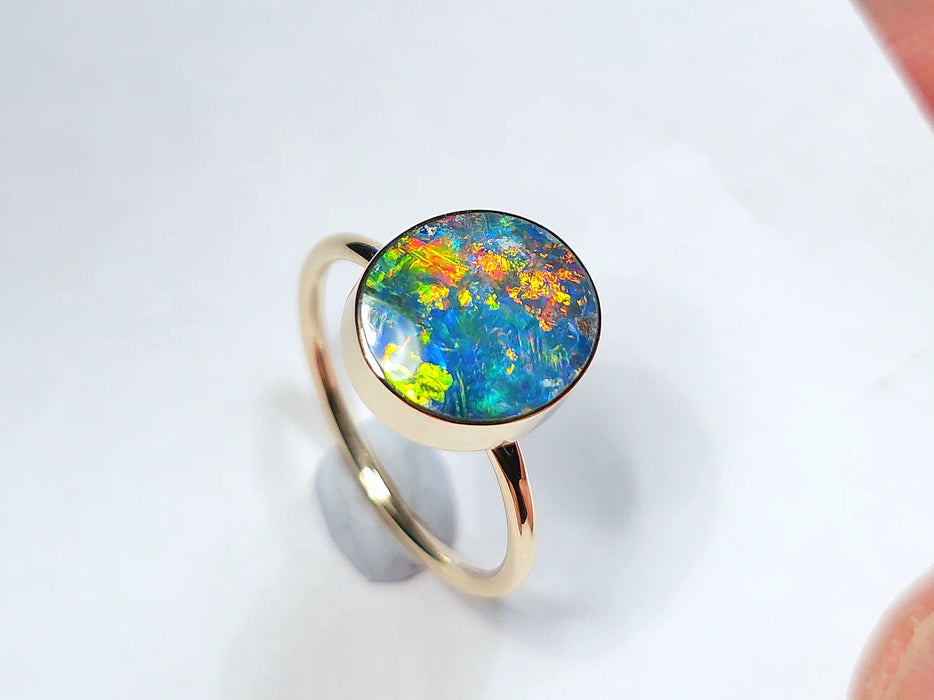 Chama Laga' 14k Gold Australian Opal Ring 2.3g Free Re-Size N19