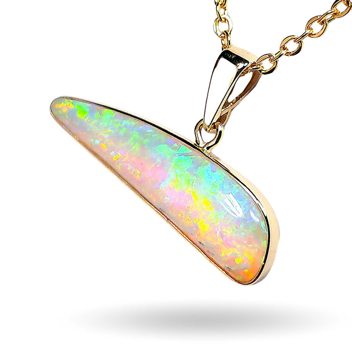 L'Oceania' Australian Solid Crystal Opal 14K Gold Pendant 6.3ct M47