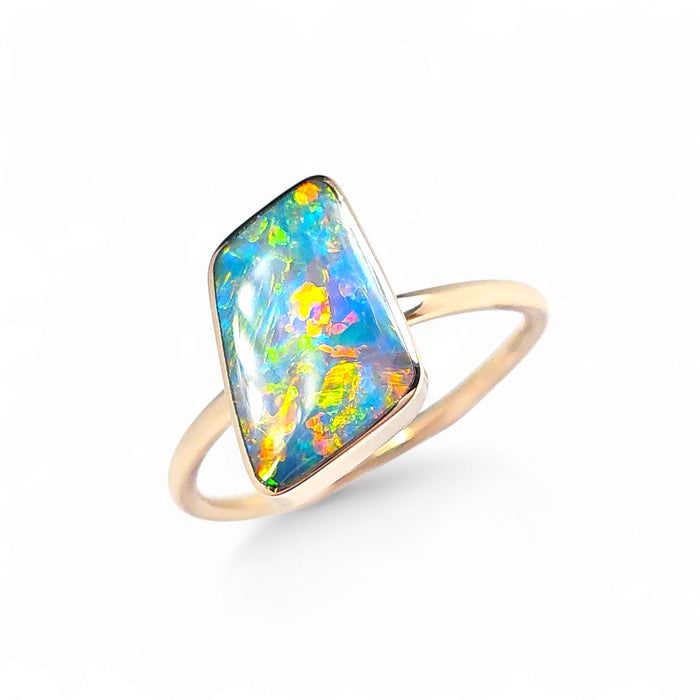 Estallido' 14k Gold Australian Opal Ring 2.1g Free Re-Size O26
