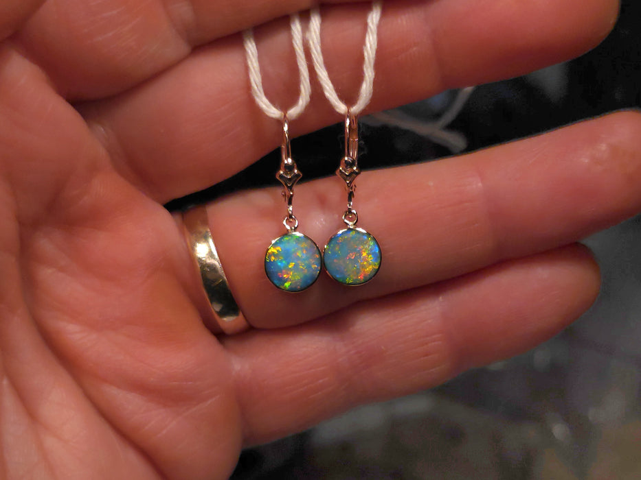 Rose Glow' Australian Opal Earrings Pink Gold Dangle Jewelry Gems 8.3ct O82