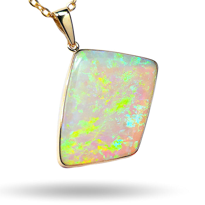 Klein Meer' Large Australian Solid Light Crystal Opal Pendant 14k 13. 6ct M45