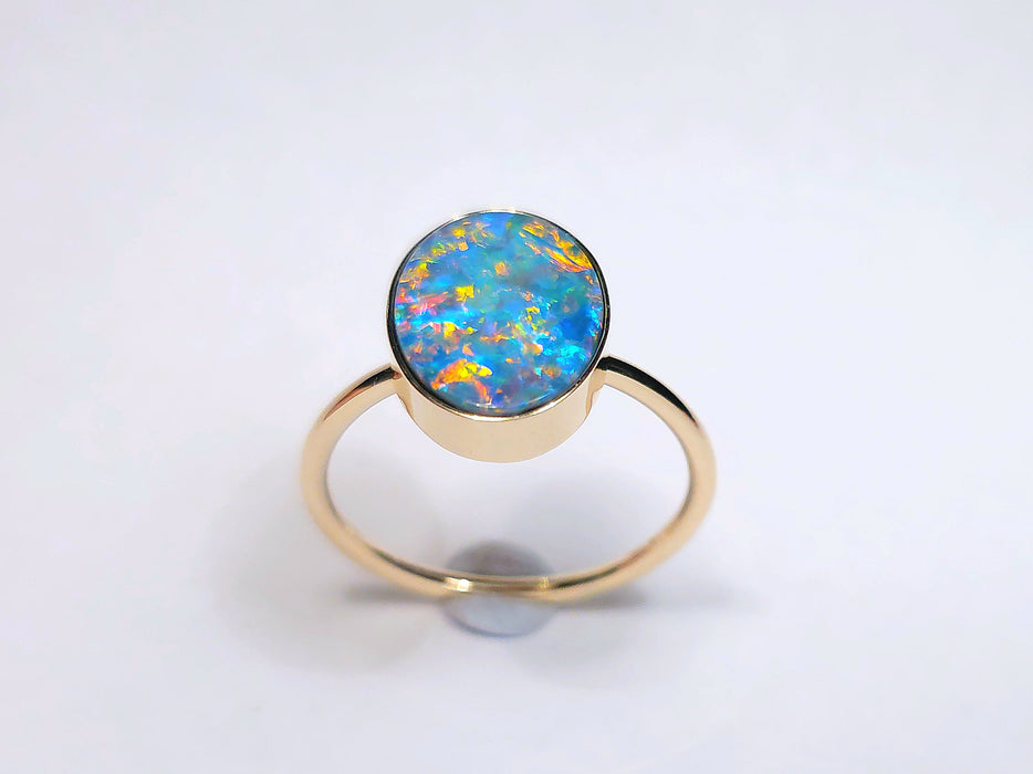 Azul Carmesi' Australian Opal Ring Gem Gift 2.5g 14k Free Re-Size US 7 M42