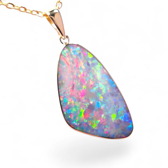 Eclats Pastels' Genuine Australian Opal Pendant 14k Gem Gift 11.5ct O92