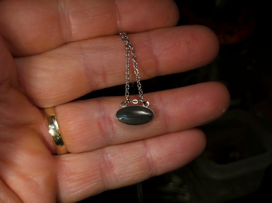 LIberte' Genuine Australian Opal Necklace 14K White Gold 4.4ct P71