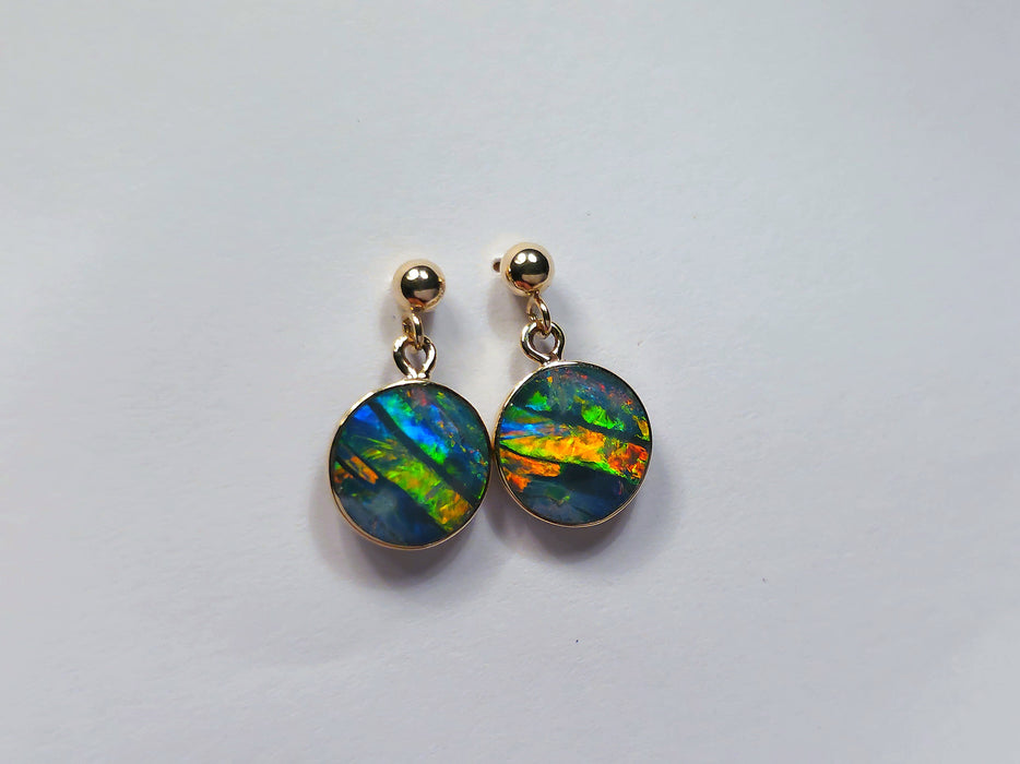 Daint' Australian Opal Earrings Gold Gem Gift Jewelry 4.9ct M57