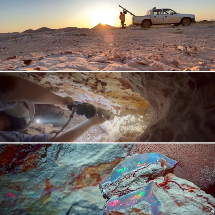 Fun Loo Mung' Genuine Australian Solid Gold Dangle Opal Earrings 12.2ct O79