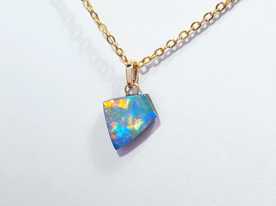Galaxia' Rare Australian 14k Gold Opal Doublet Pendant Gift 3.5 carat P26