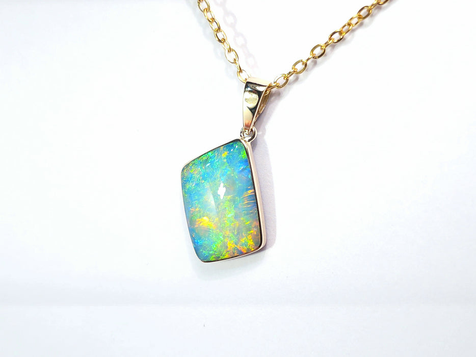 Cascadia' Genuine Australian Opal Pendant 14k Gem Gift 1.6g P57