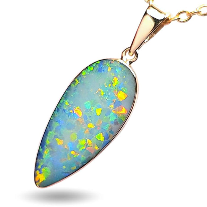 Intelligence' Australian Opal Pendant Jewelry 5.7ct 14k Gold Gem K62