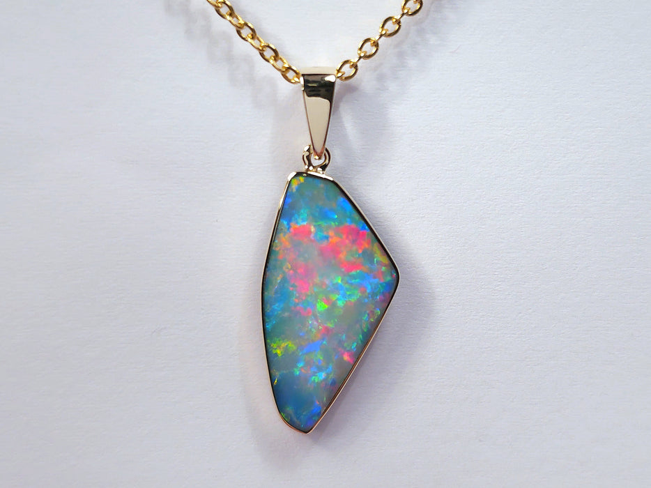Baro Hono' Genuine Australian Opal Pendant 14k Gem Gift 8ct O60