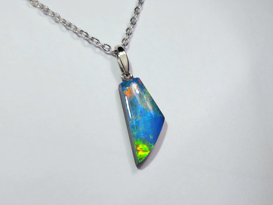 Kilipi' Australian 14k White Gold Opal Doublet Pendant Gift 1.1g Q15