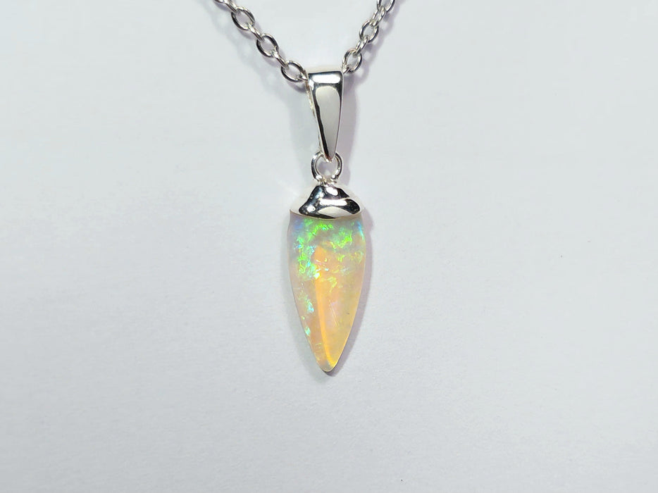 Kapi Wiru' Australian Solid Crystal Opal 925 Silver Pendant 3.3ct Gem Q14