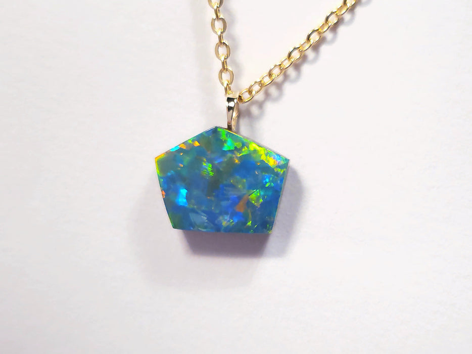 Walka Puya' Rare Australian 14k Gold Opal Doublet Pendant Gift 4.6 carat P24