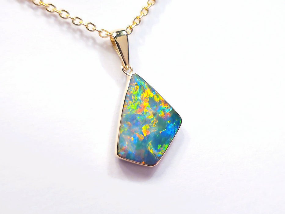 Mt Etna' Genuine Australian Opal Pendant 14k Gem Gift 6.1ct O90