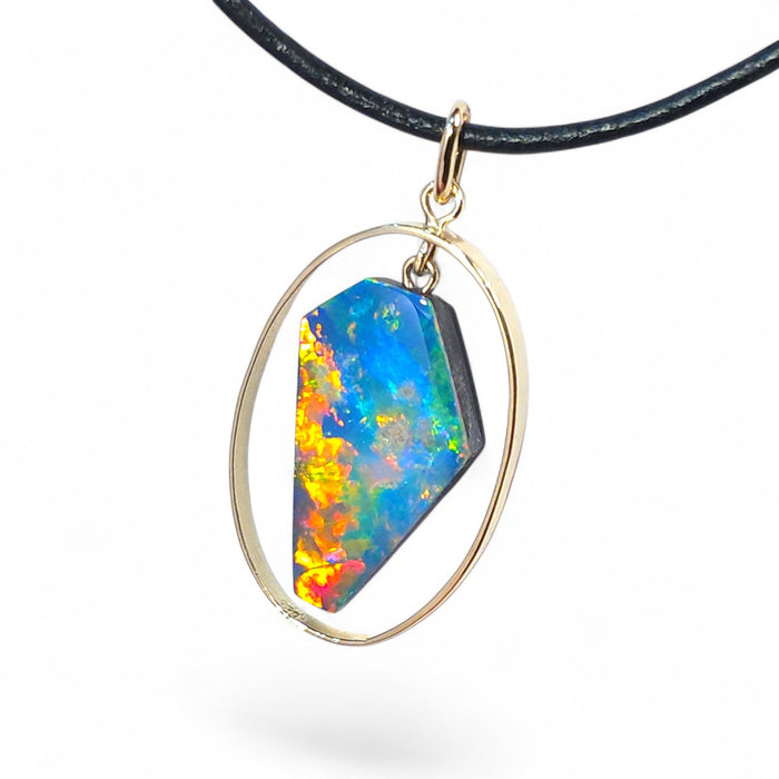 Talismo' Genuine Australian Opal Pendant 14k Gem Gift 10.3ct P46