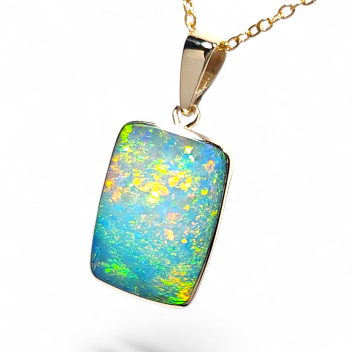 Radiata' Rare Genuine Australian Opal Pendant 14k Gem Gift 1.6g R21