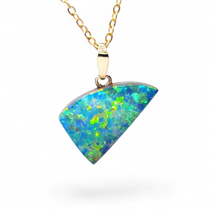 Vita' Australian 14k Gold Opal Doublet Pendant Gift 1g Q90