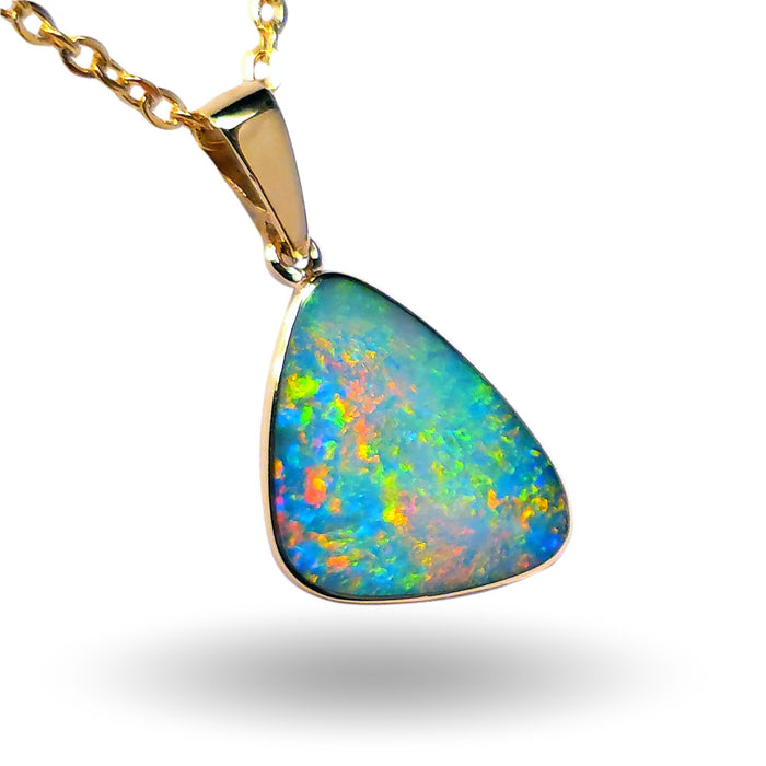 Nube De Ort' Australian Opal Pendant 14k Yellow Gold Gift 5.5ct M63