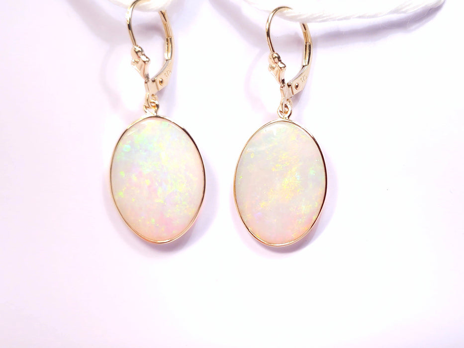 Cristal De Luz' Natural Australian Solid Gold Dangle Opal Earrings 14.6ct L22