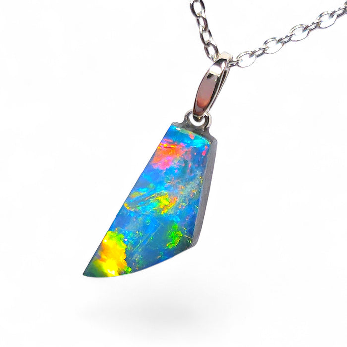 Kilipi' Australian 14k White Gold Opal Doublet Pendant Gift 1.1g Q15