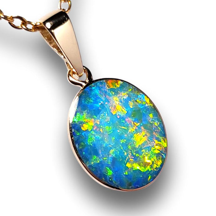 Lampros' Australian Opal Pendant 4.5ct Rare Brilliance! 14k J85