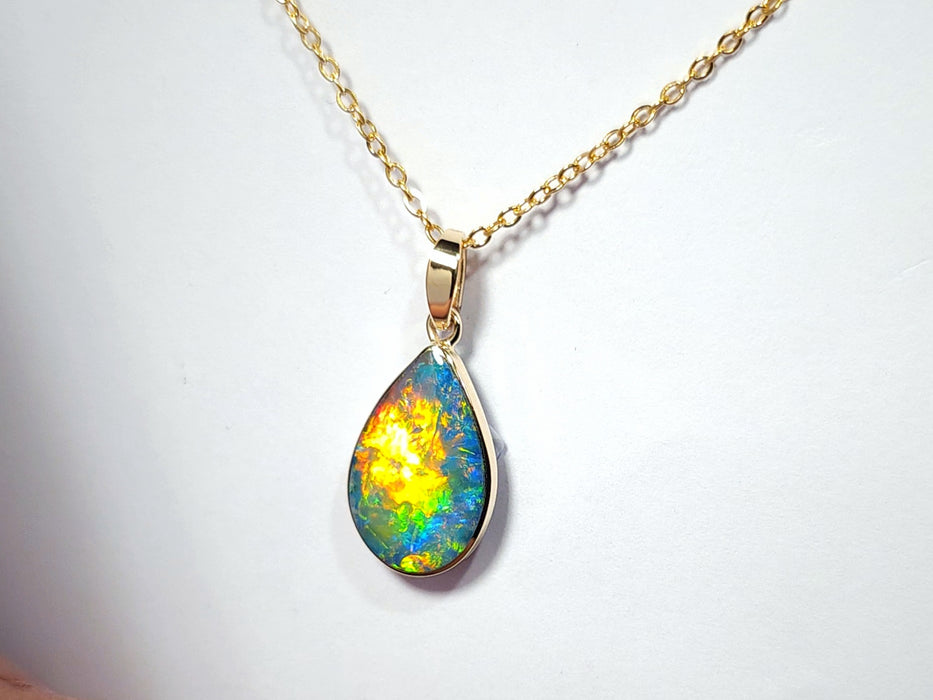 Eternal flame' Rare Genuine Australian Opal Pendant Gem Gift 1g R14