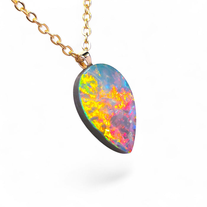 Promenata' Australian 14k Gold Opal Doublet Pendant Gift 4.4 carat P16