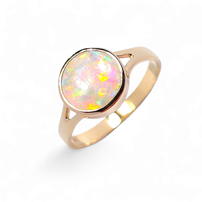 Peoni' Australian Solid Opal Ring 14k Gold 2g US Sz 6.25 O71