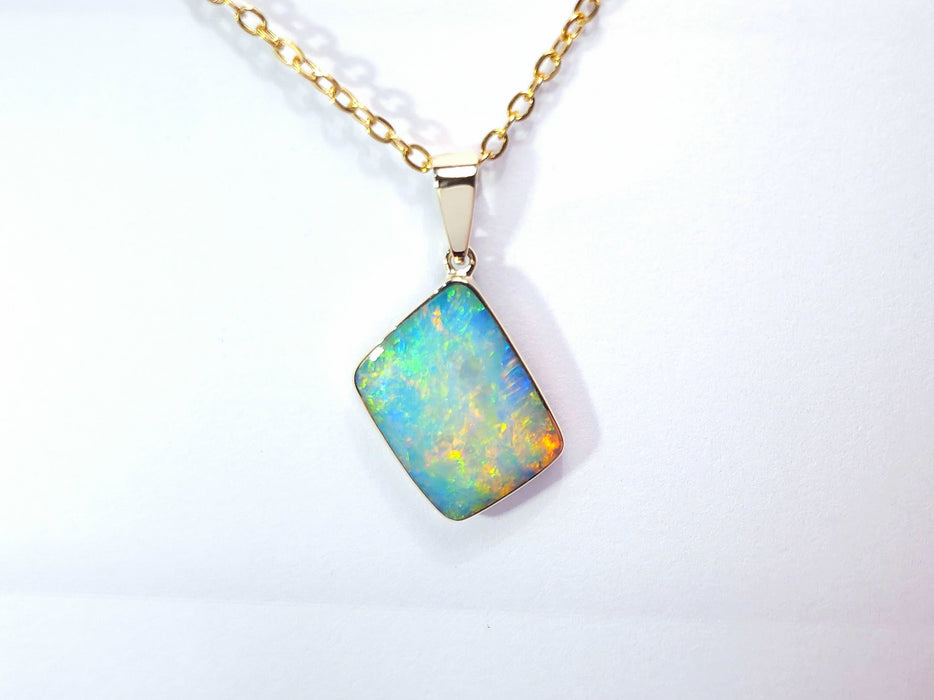 Cascadia' Genuine Australian Opal Pendant 14k Gem Gift 1.6g P57