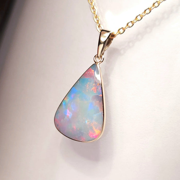 Flumen Roseum' Australian Opal Pendant Jewelry 7.5ct 14k Gold Gem K60
