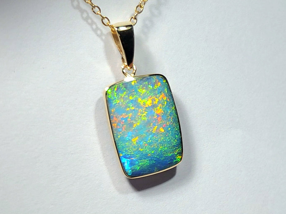 Radiata' Rare Genuine Australian Opal Pendant 14k Gem Gift 1.6g R21