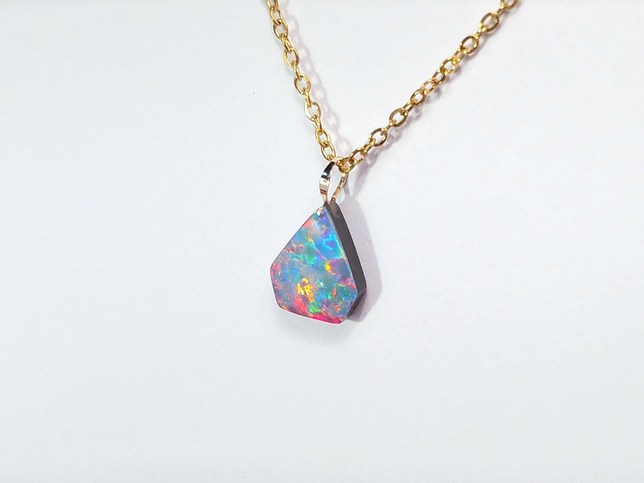 Magentazul' Rare Australian 14k Gold Opal Doublet Pendant Gift 3.1 carat P80