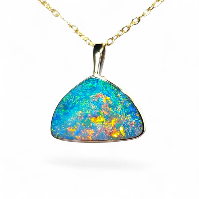 Fireheart' Genuine Australian Opal Pendant Gem Gift 1.1g R07