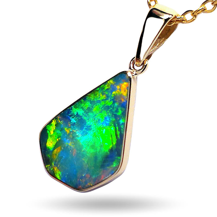 Regalita Intensa' Rare Brilliant Gem Australian Opal Pendant 5.6ct M62