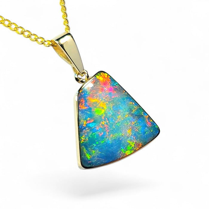Hearth' Genuine Australian Opal Pendant 14k Gem Gift 1.5g Q23